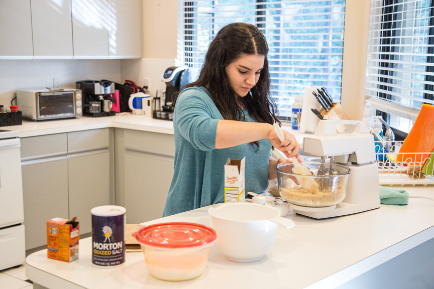 Teenager baking