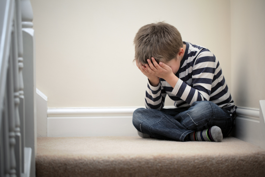 Young boy crying