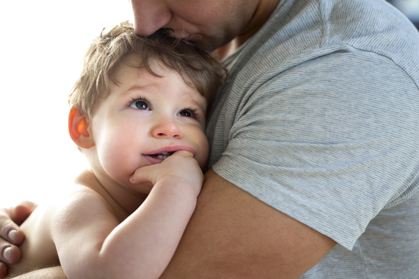 Man holding young child