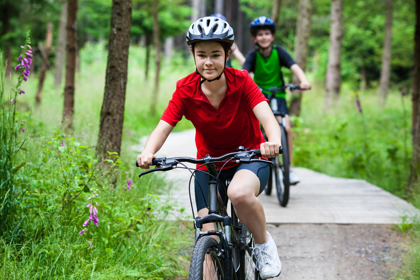 Teens biking