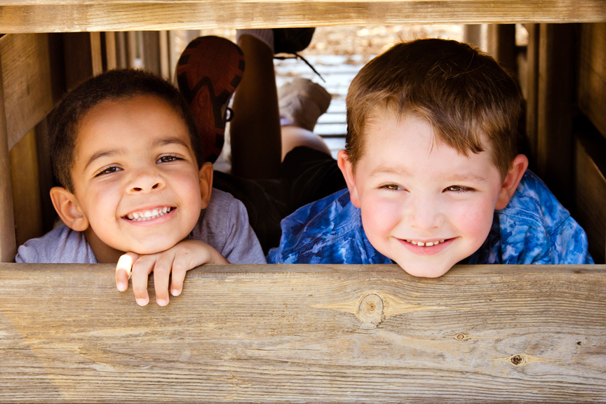 Children smiling on playground
