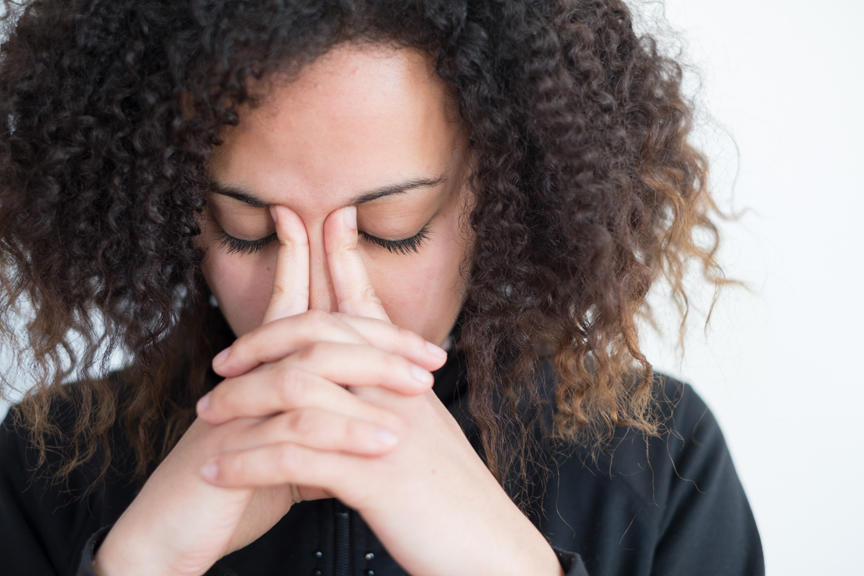 Woman looking stressed