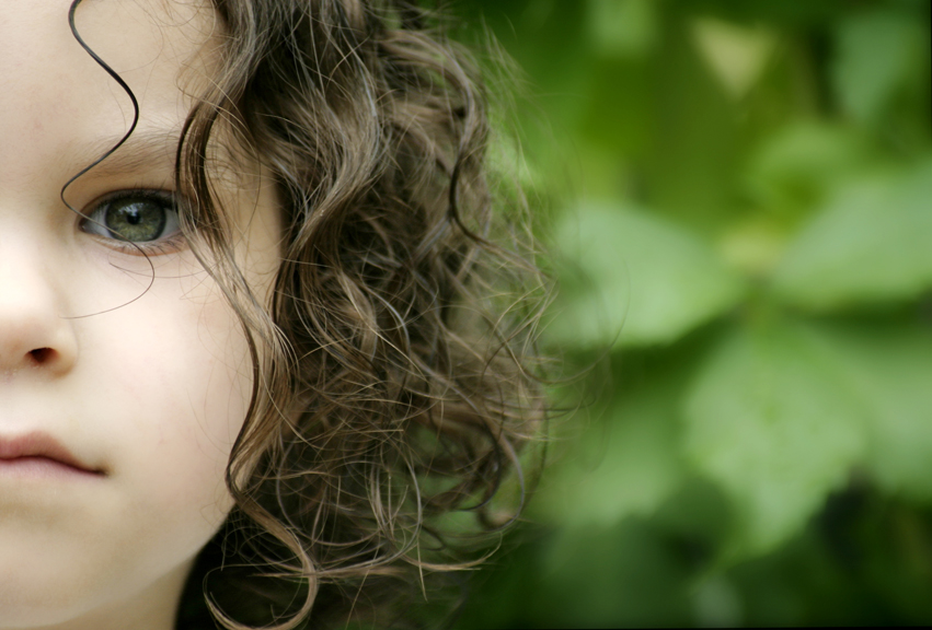 Young girl staring