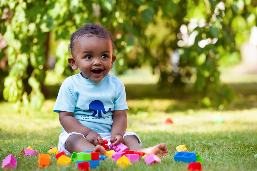 17- Boosting baby's brain Young child playing with blocks