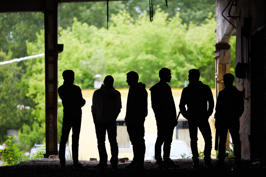 Silhouettes of teens