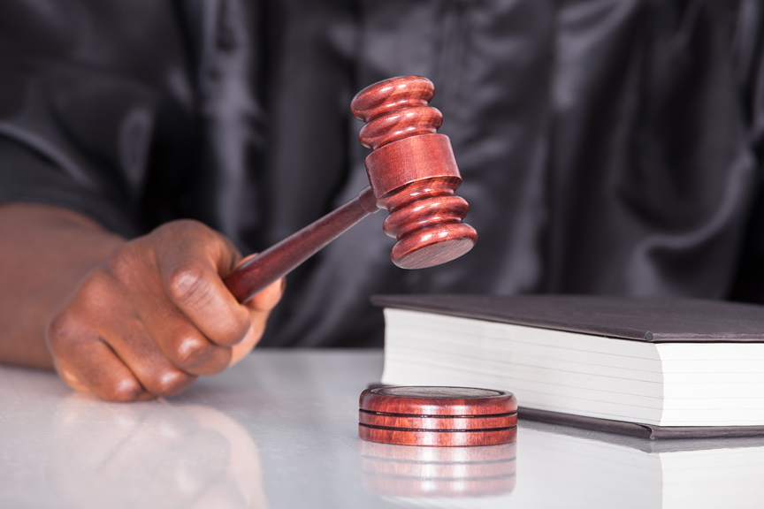 Judge banging gavel