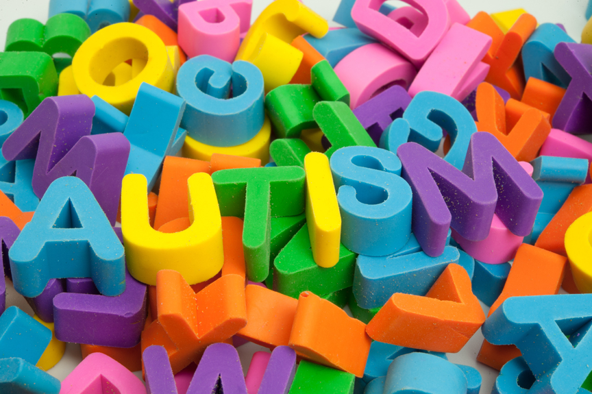 Collage of alphabet letters spelling Autism