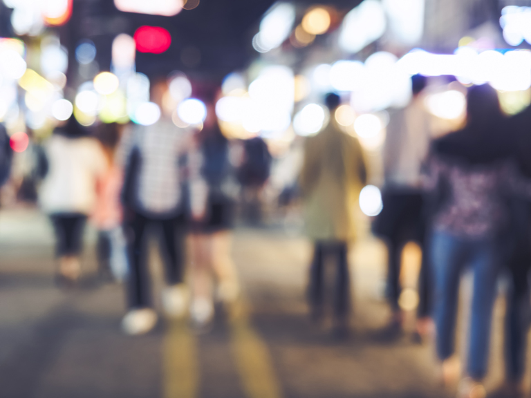 Blurry city scene